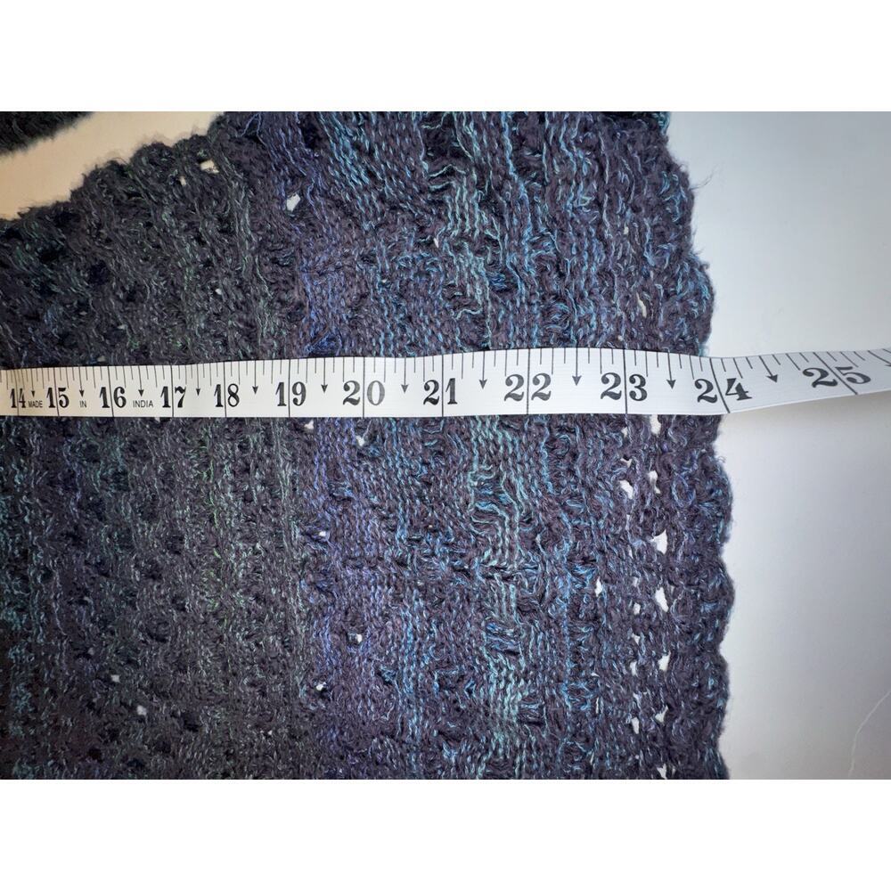 Free People Women’s XS Open Knit Crochet Sweater Boho Festival Purple‎ Blue - Picture 7 of 7
